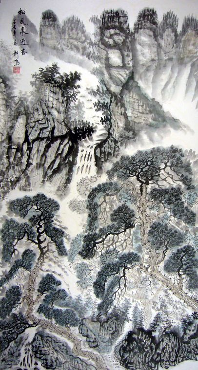 六尺竖幅山水画