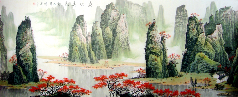 适合挂在客厅的山水画